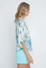 Renuar 3/4 Sleeve Button Front Top