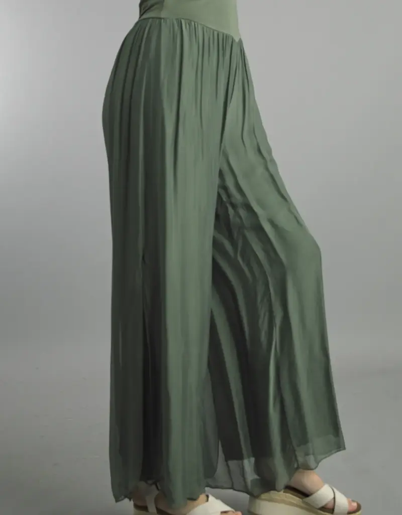 Tempo Paris Side Slit Silk Pants