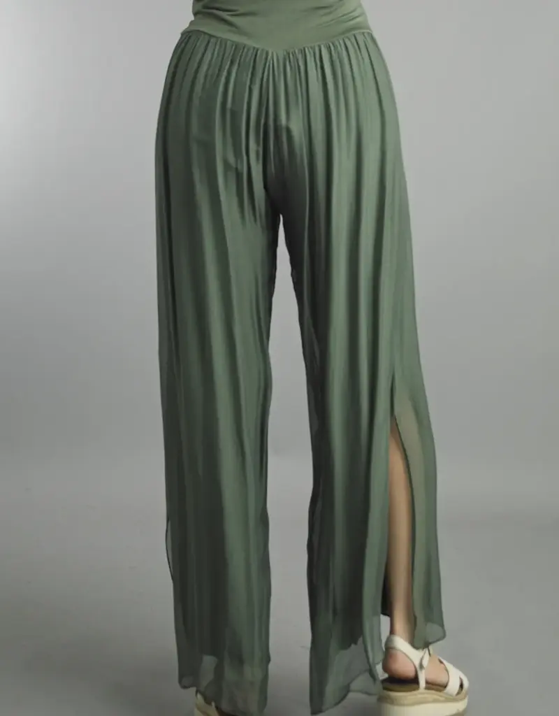 Tempo Paris Side Slit Silk Pants