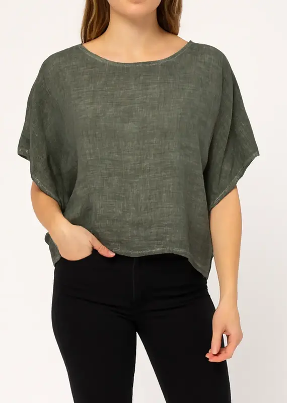 Tempo Paris Linen Poncho Top