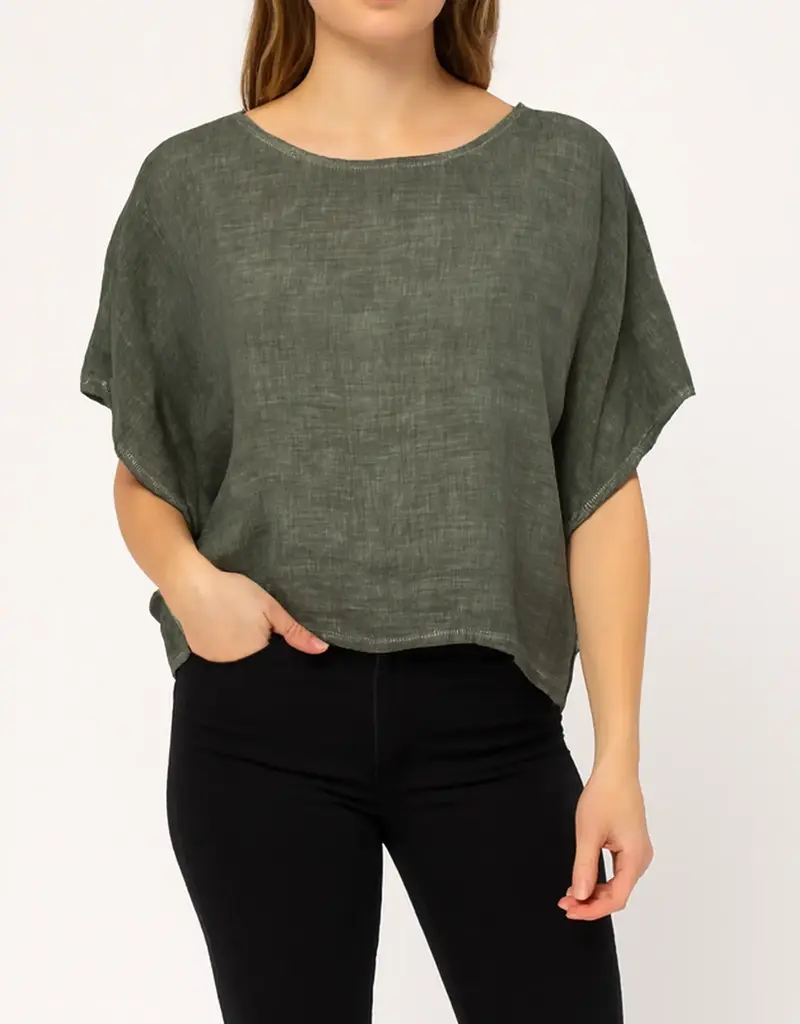 Tempo Paris Linen Poncho Top