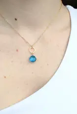 Edgy Petal Smoky Quartz Flat Nugget Gold Plated Small Circle Necklace