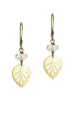 Edgy Petal Brass Leaf Earrings