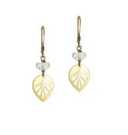 Edgy Petal Brass Leaf Earrings