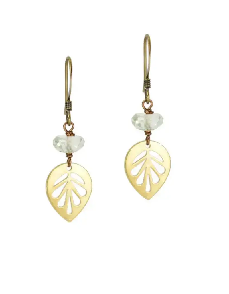 Edgy Petal Brass Leaf Earrings