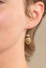 Edgy Petal Brass Leaf Earrings