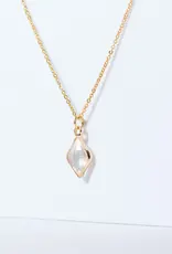 Edgy Petal Crystal Pendant Necklace