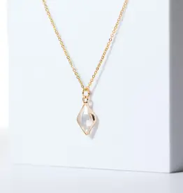 Edgy Petal Crystal Pendant Necklace