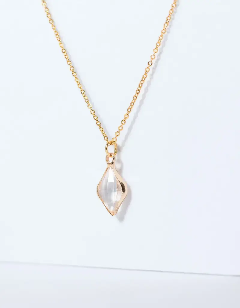 Edgy Petal Crystal Pendant Necklace