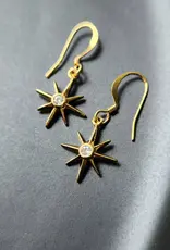 Edgy Petal Gold Star Earrings