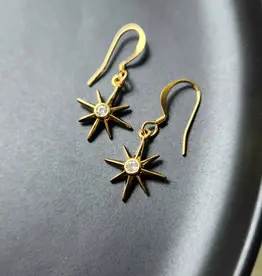 Edgy Petal Gold Star Earrings