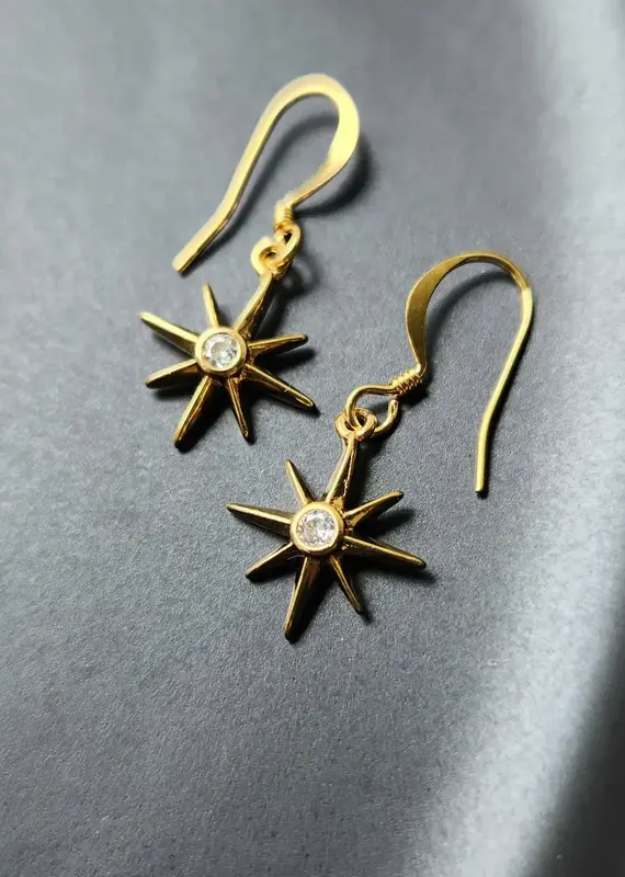 Edgy Petal Gold Star Earrings