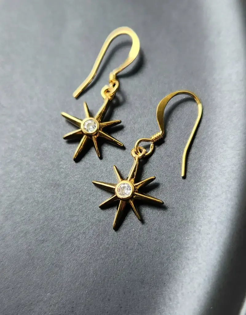 Edgy Petal Gold Star Earrings