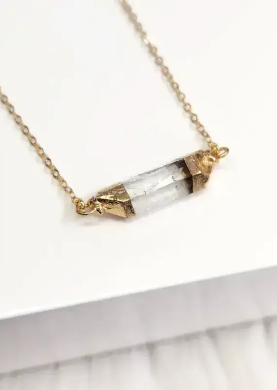 Edgy Petal Luxe Quartz Crystal Necklace