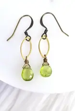Edgy Petal Peridot Marquise Earrings