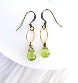 Edgy Petal Peridot Marquise Earrings