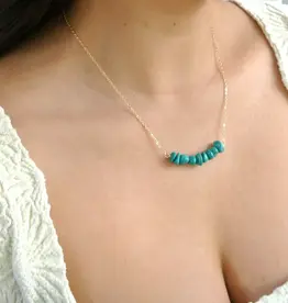 Edgy Petal Pebble Beaded Arc Necklace