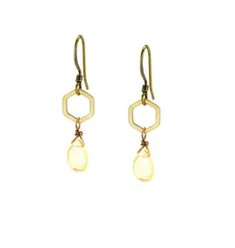 Edgy Petal Small Hexagon Earrings