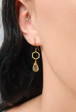 Edgy Petal Small Hexagon Earrings