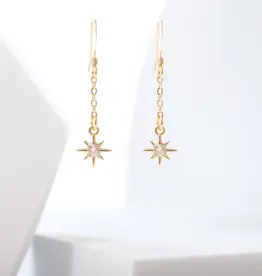 Edgy Petal Star Chain Earrings