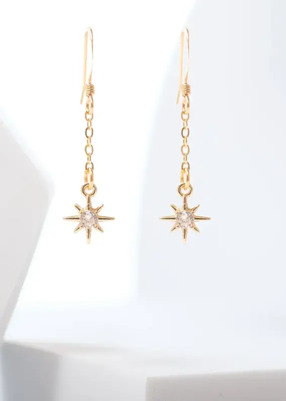 Edgy Petal Star Chain Earrings