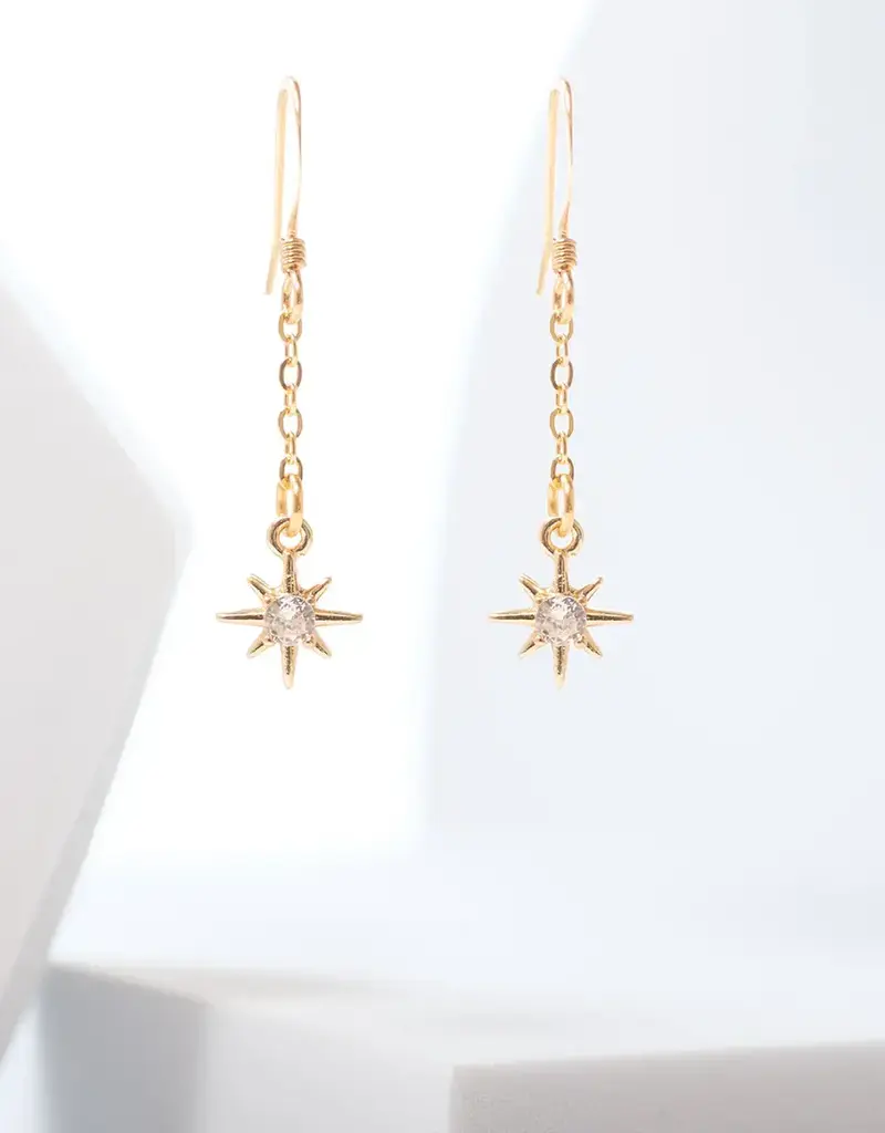 Edgy Petal Star Chain Earrings