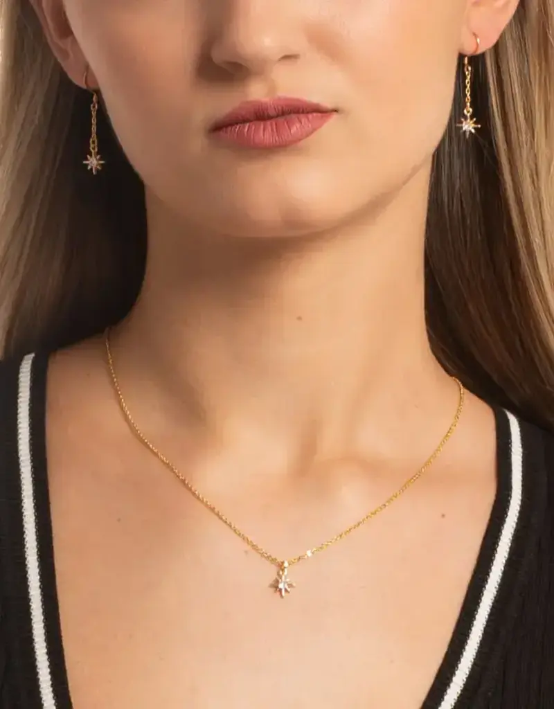 Edgy Petal Star Chain Earrings