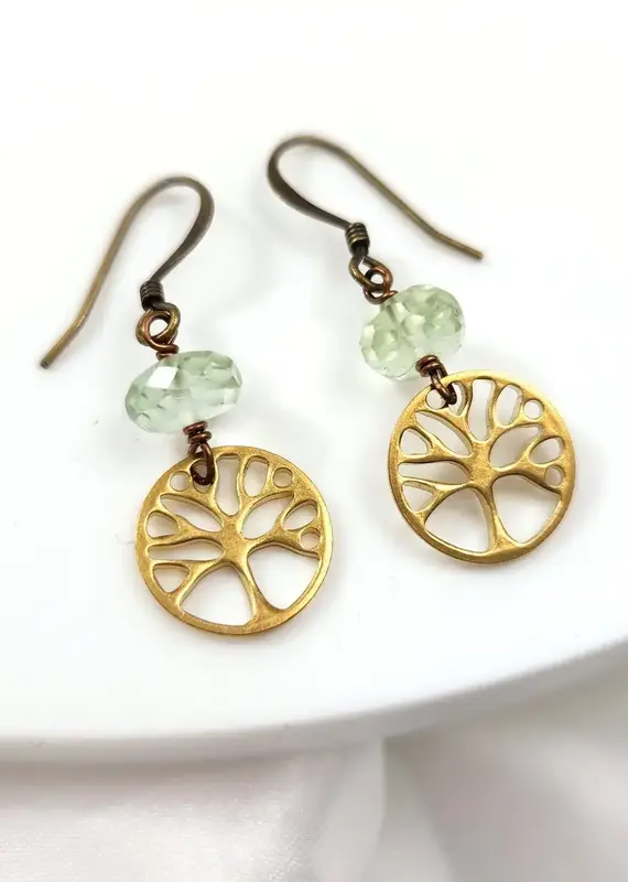 Edgy Petal Tree of Life Earrings