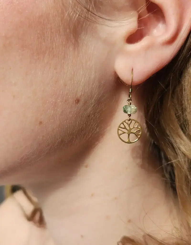 Edgy Petal Tree of Life Earrings