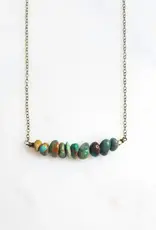 Edgy Petal Turquoise Bar Necklace