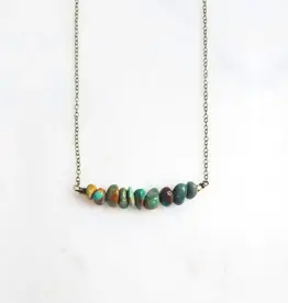 Edgy Petal Turquoise Bar Necklace