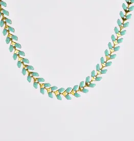 Edgy Petal Gold Plated Enamel Arrow Necklace