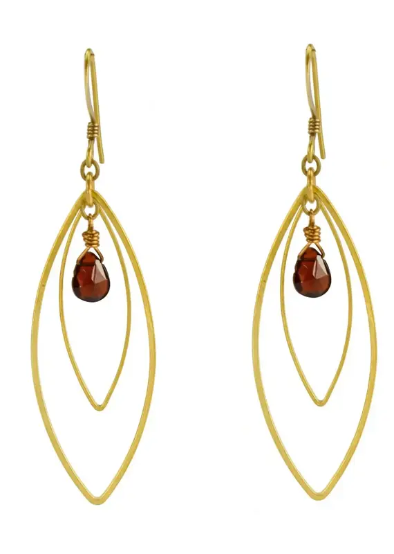 Edgy Petal Double Marquis Earrings