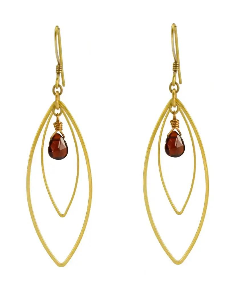 Edgy Petal Double Marquis Earrings