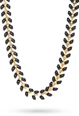 Edgy Petal Gold Plated Enamel Arrow Necklace