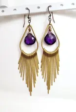 Edgy Petal Teardrop Fringe Earrings