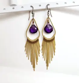 Edgy Petal Teardrop Fringe Earrings