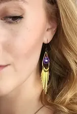 Edgy Petal Teardrop Fringe Earrings