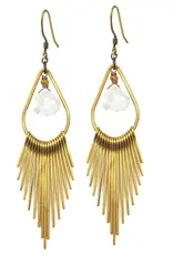 Edgy Petal Teardrop Fringe Earrings
