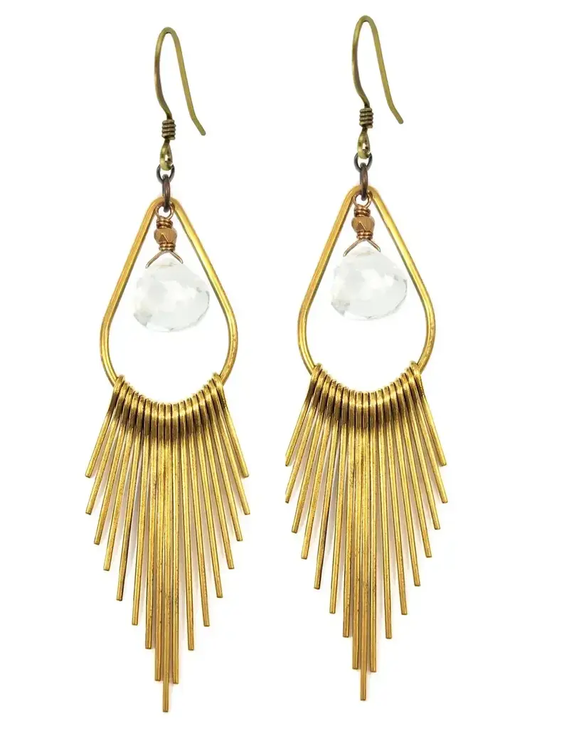 Edgy Petal Teardrop Fringe Earrings