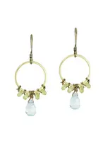 Edgy Petal Beaded Wrapped Hoop Earrings