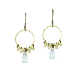 Edgy Petal Beaded Wrapped Hoop Earrings