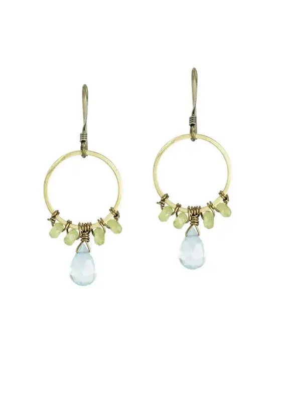 Edgy Petal Beaded Wrapped Hoop Earrings