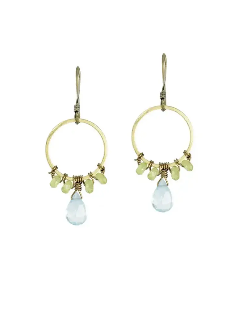 Edgy Petal Beaded Wrapped Hoop Earrings