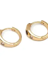 Edgy Petal Black and Clear Cubic Zirconia Starburst Huggie Earrings