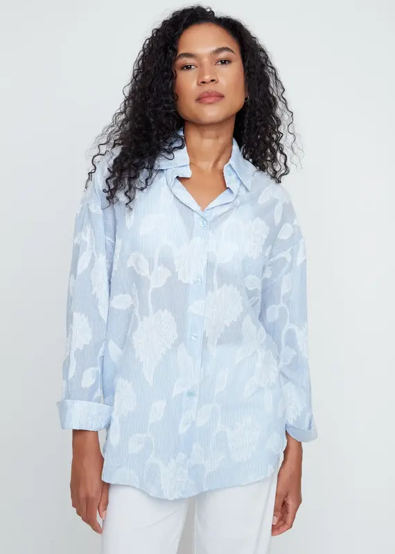 Renuar Long Sleeve Button Front Top