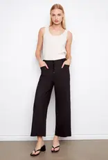 Charlie B Stretch Linen Wide Leg Button-Front Pants