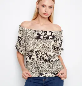 Charlie B Off-Shoulder Printed Top