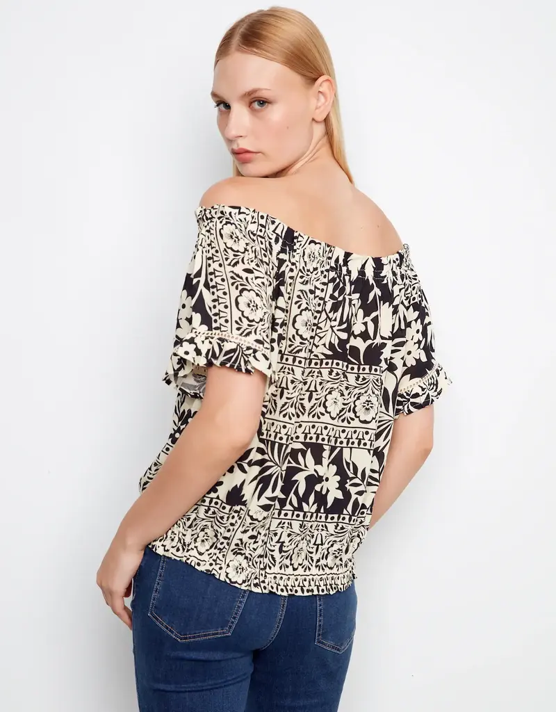 Charlie B Off-Shoulder Printed Top