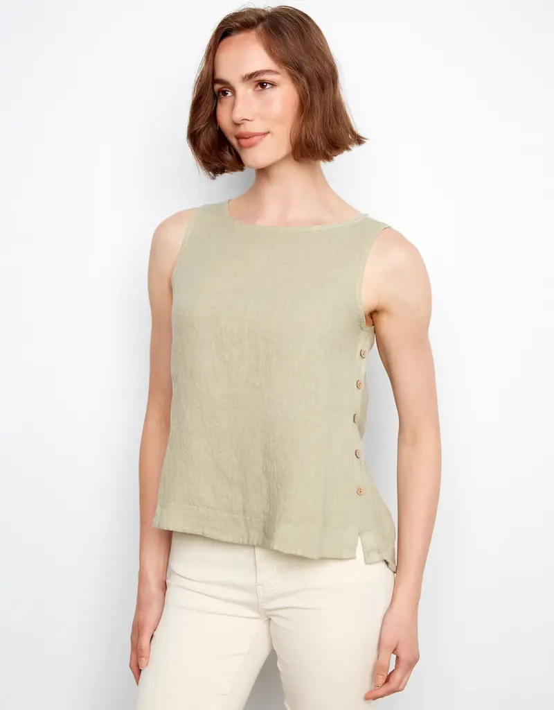 Charlie B Sleeveless Side Button Top